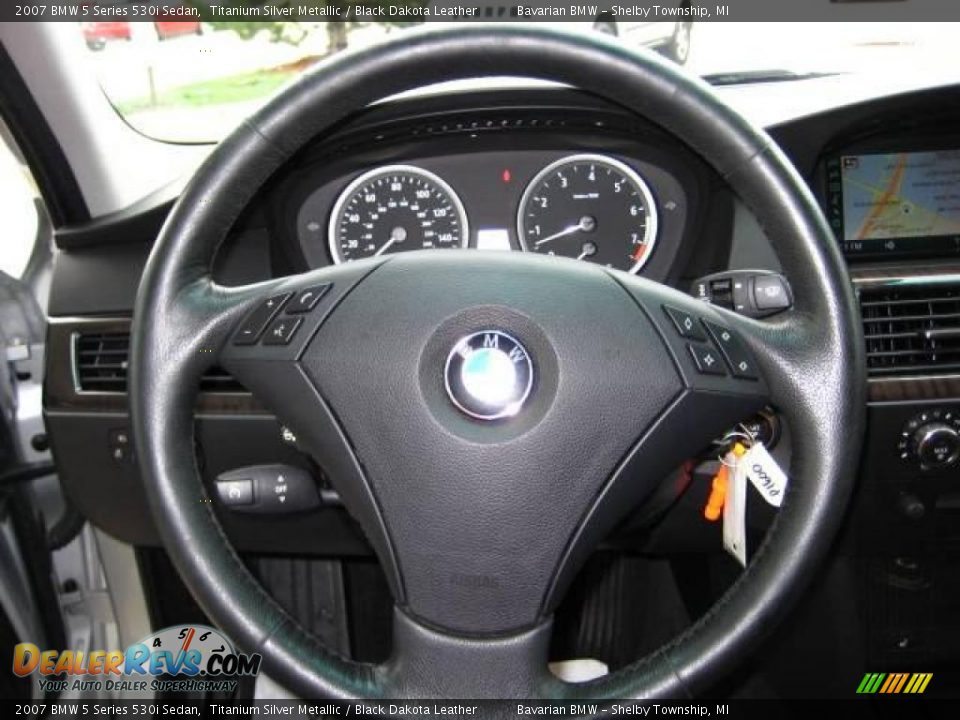 2007 BMW 5 Series 530i Sedan Titanium Silver Metallic / Black Dakota Leather Photo #23