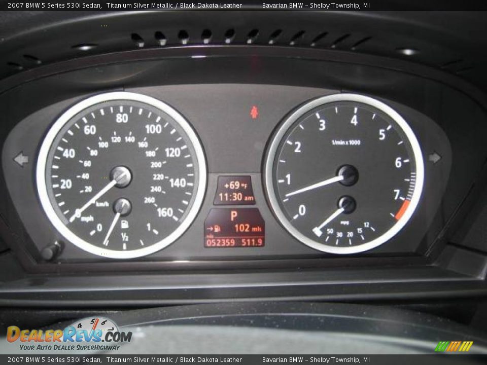 2007 BMW 5 Series 530i Sedan Titanium Silver Metallic / Black Dakota Leather Photo #24