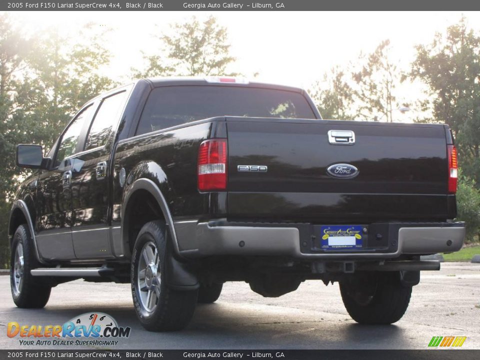 2005 Ford F150 Lariat SuperCrew 4x4 Black / Black Photo #3