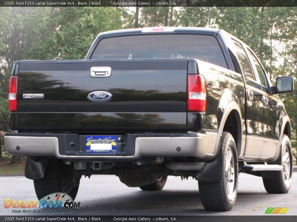 2005 Ford F150 Lariat SuperCrew 4x4 Black / Black Photo #4