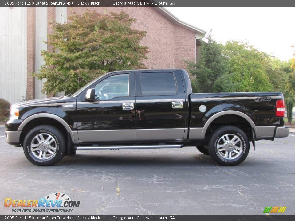 2005 Ford F150 Lariat SuperCrew 4x4 Black / Black Photo #12