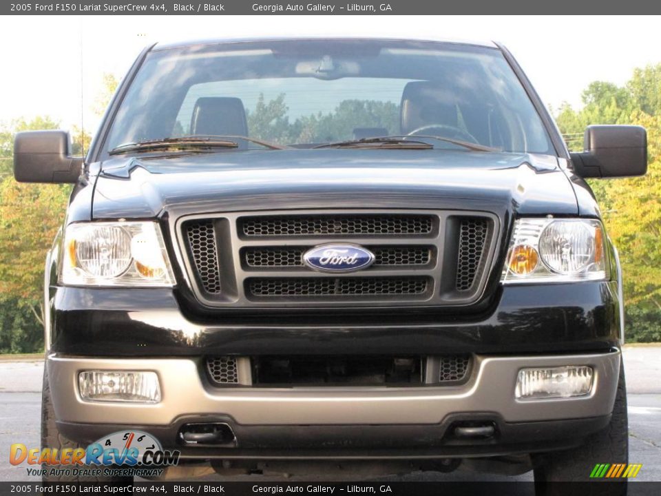 2005 Ford F150 Lariat SuperCrew 4x4 Black / Black Photo #13