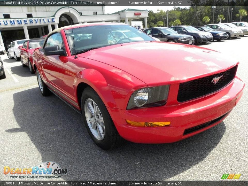 2008 Ford Mustang V6 Deluxe Convertible Torch Red / Medium Parchment Photo #1