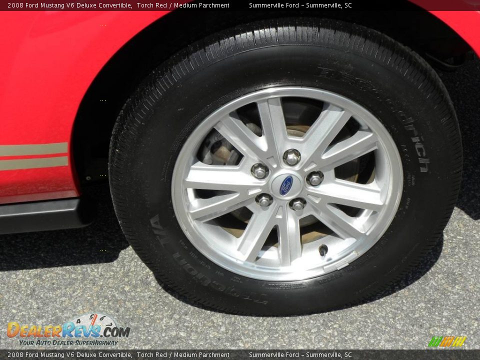 2008 Ford Mustang V6 Deluxe Convertible Torch Red / Medium Parchment Photo #14
