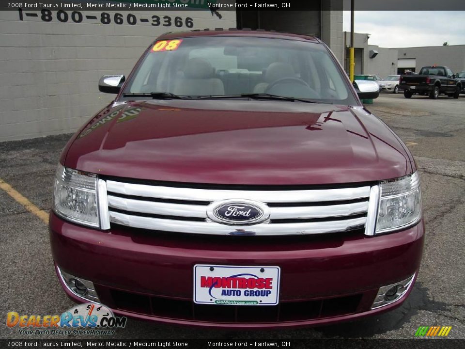 2008 Ford Taurus Limited Merlot Metallic / Medium Light Stone Photo #8