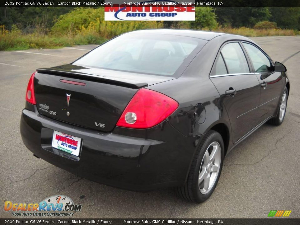 2009 Pontiac G6 V6 Sedan Carbon Black Metallic / Ebony Photo #3