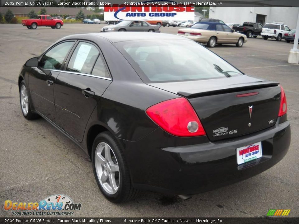 2009 Pontiac G6 V6 Sedan Carbon Black Metallic / Ebony Photo #5