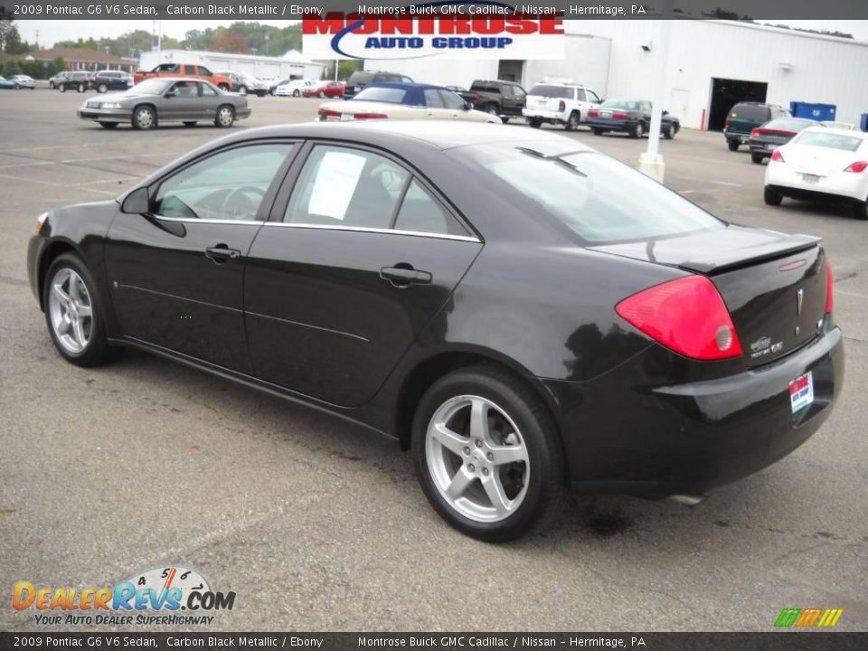 2009 Pontiac G6 V6 Sedan Carbon Black Metallic / Ebony Photo #6