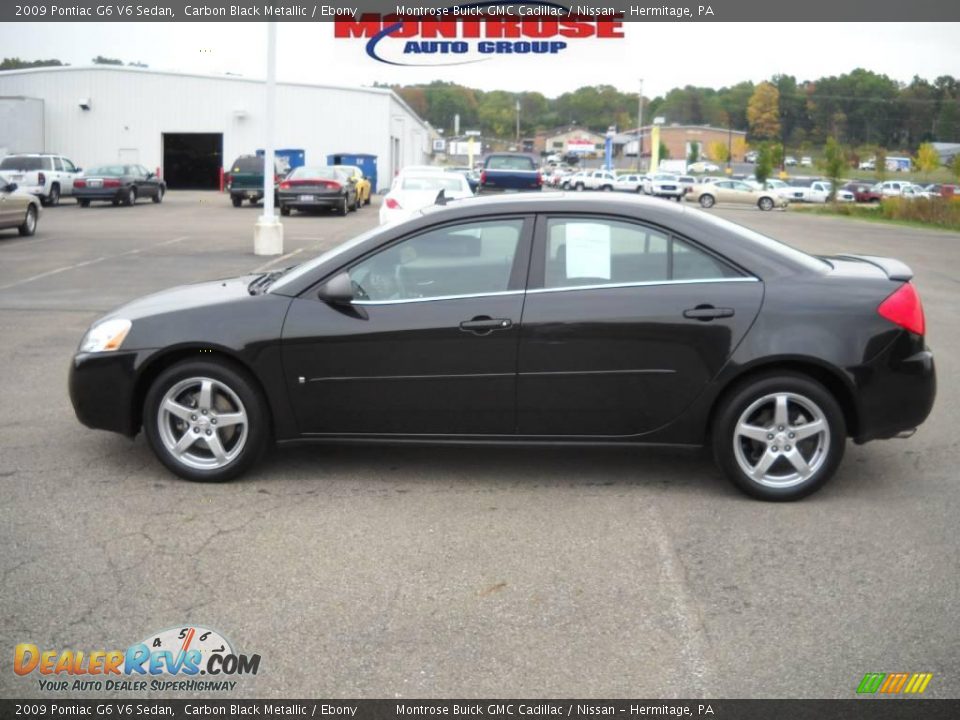 2009 Pontiac G6 V6 Sedan Carbon Black Metallic / Ebony Photo #7