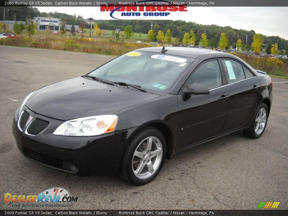 2009 Pontiac G6 V6 Sedan Carbon Black Metallic / Ebony Photo #20