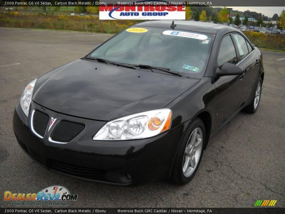 2009 Pontiac G6 V6 Sedan Carbon Black Metallic / Ebony Photo #21