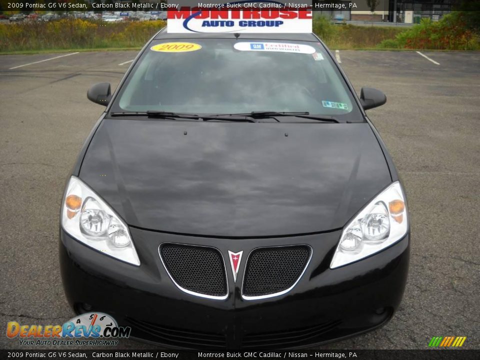 2009 Pontiac G6 V6 Sedan Carbon Black Metallic / Ebony Photo #22