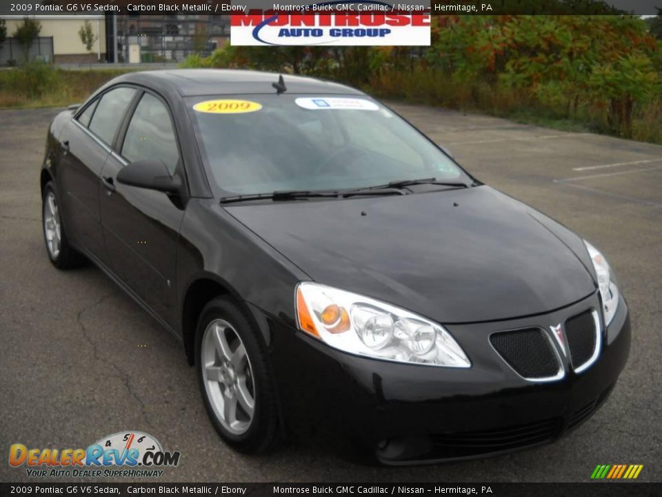 2009 Pontiac G6 V6 Sedan Carbon Black Metallic / Ebony Photo #23