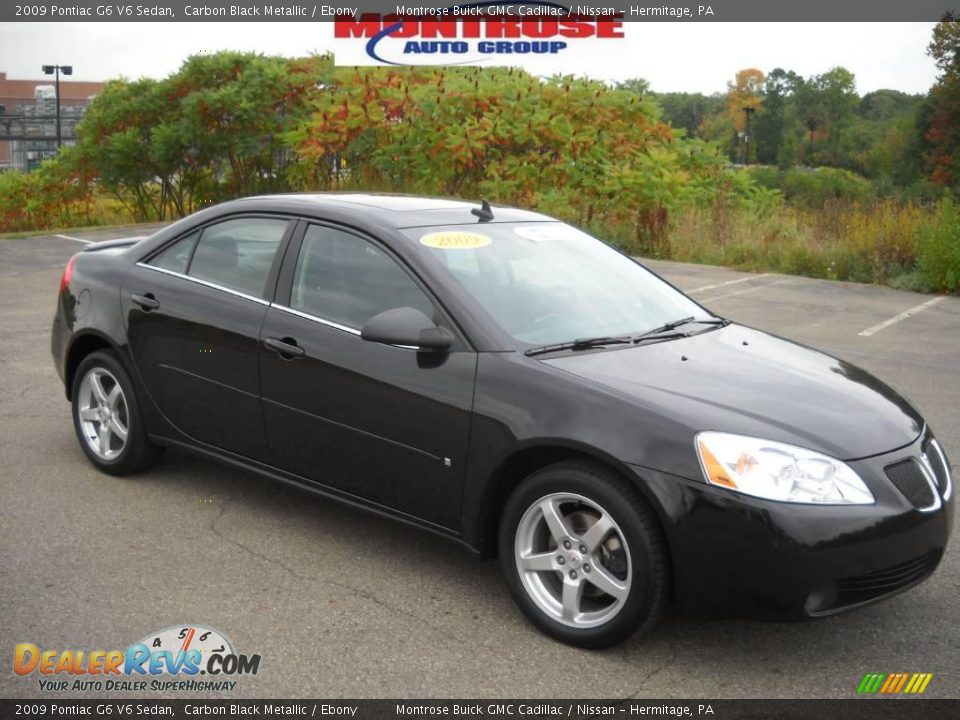 2009 Pontiac G6 V6 Sedan Carbon Black Metallic / Ebony Photo #24