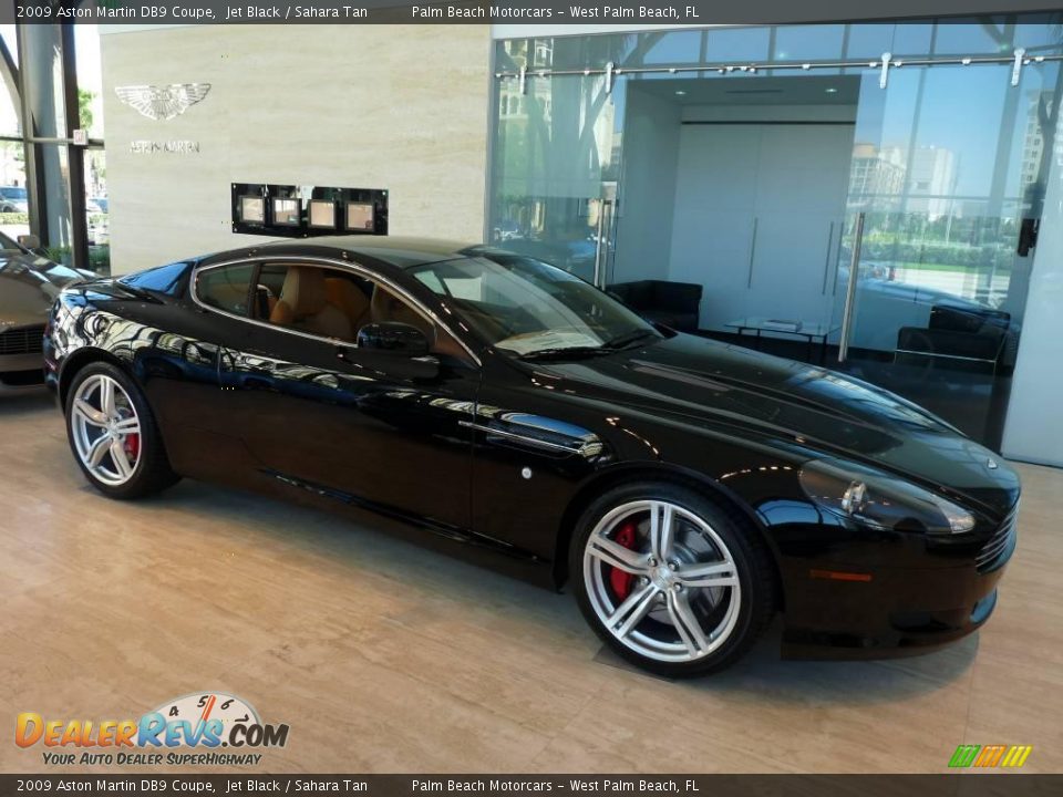 2009 Aston Martin DB9 Coupe Jet Black / Sahara Tan Photo #4