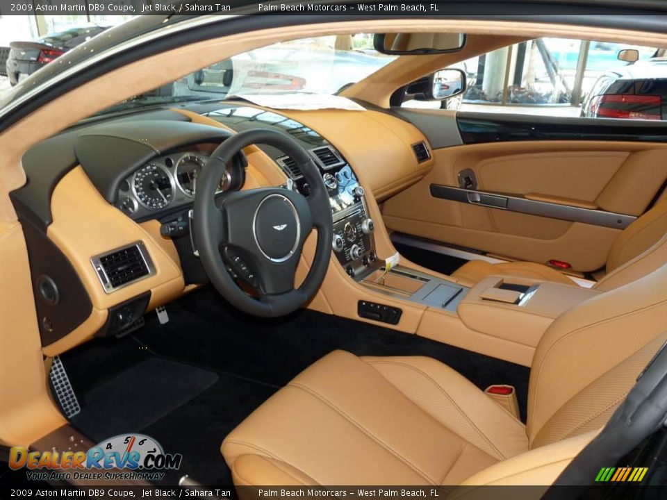 2009 Aston Martin DB9 Coupe Jet Black / Sahara Tan Photo #6