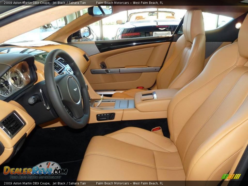 2009 Aston Martin DB9 Coupe Jet Black / Sahara Tan Photo #8