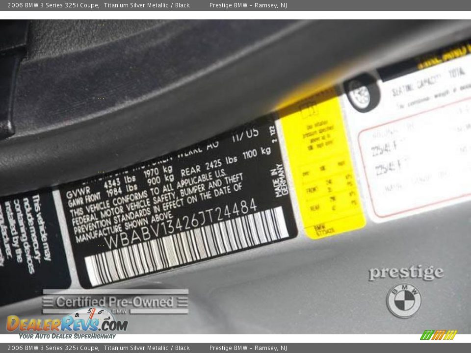 2006 BMW 3 Series 325i Coupe Titanium Silver Metallic / Black Photo #6