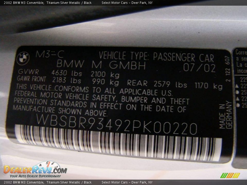 2002 BMW M3 Convertible Titanium Silver Metallic / Black Photo #15