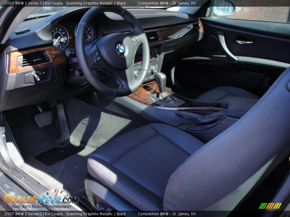 2007 BMW 3 Series 328xi Coupe Sparkling Graphite Metallic / Black Photo #10