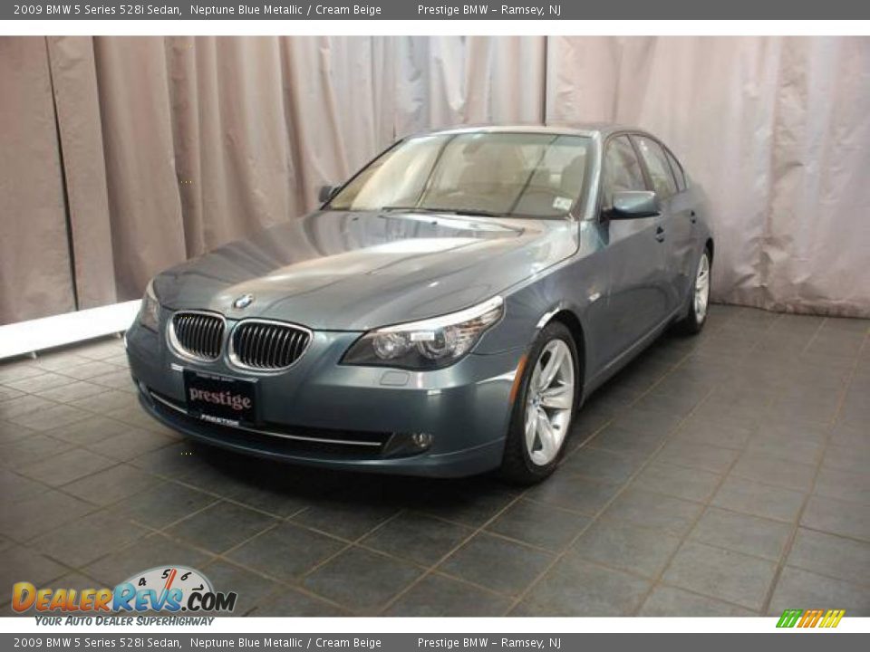 2009 BMW 5 Series 528i Sedan Neptune Blue Metallic / Cream Beige Photo #1
