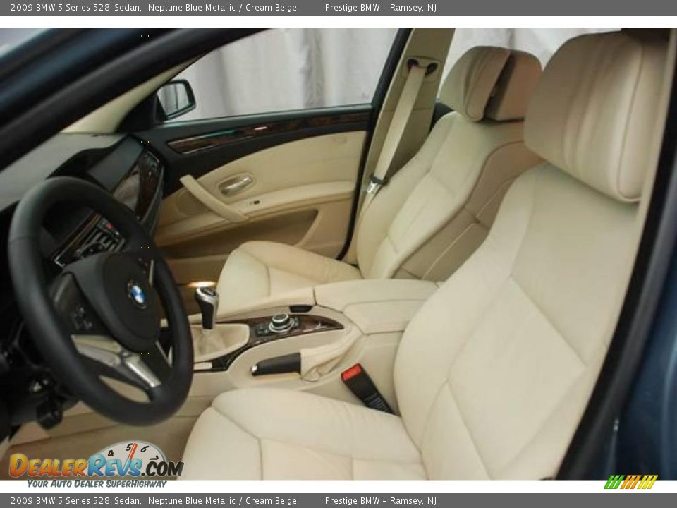 2009 BMW 5 Series 528i Sedan Neptune Blue Metallic / Cream Beige Photo #4