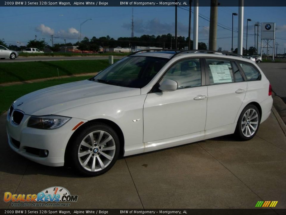 2009 BMW 3 Series 328i Sport Wagon Alpine White / Beige Photo #1