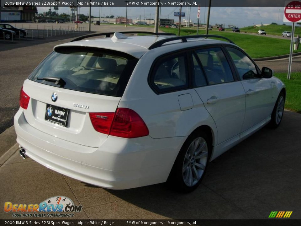2009 BMW 3 Series 328i Sport Wagon Alpine White / Beige Photo #3