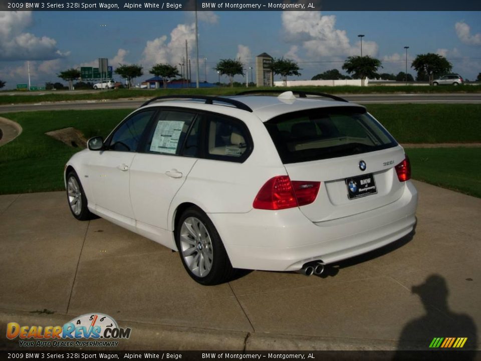 2009 BMW 3 Series 328i Sport Wagon Alpine White / Beige Photo #4