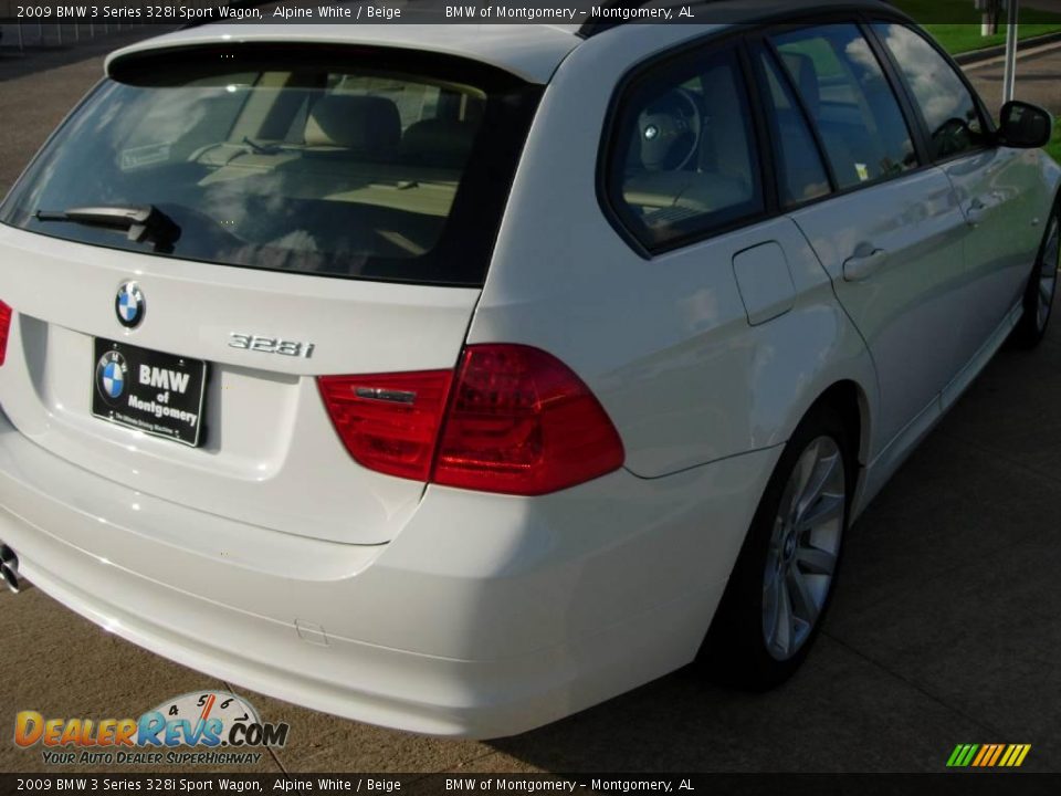 2009 BMW 3 Series 328i Sport Wagon Alpine White / Beige Photo #6