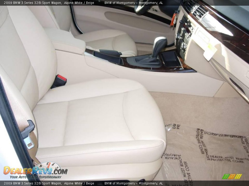 2009 BMW 3 Series 328i Sport Wagon Alpine White / Beige Photo #8