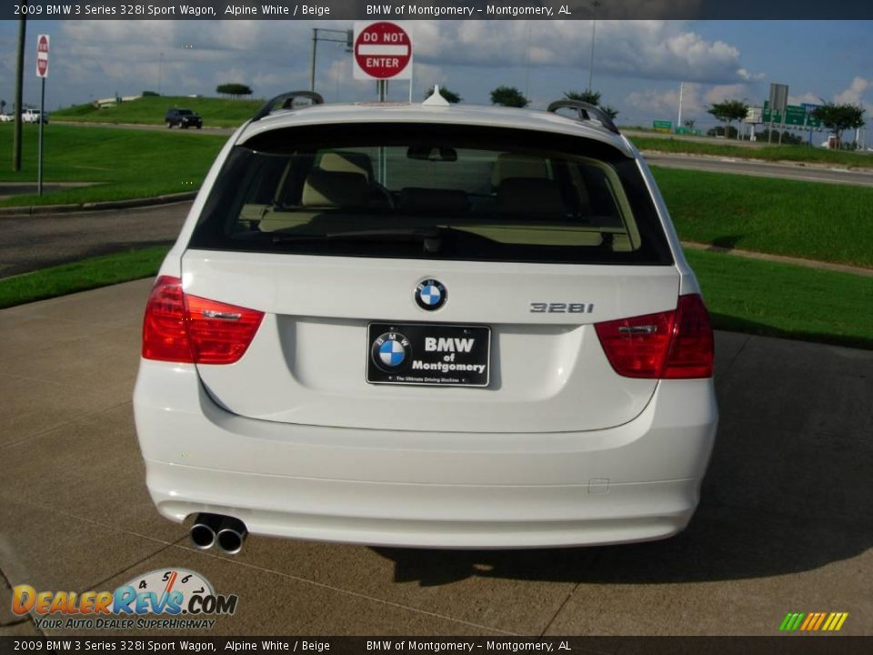 2009 BMW 3 Series 328i Sport Wagon Alpine White / Beige Photo #9