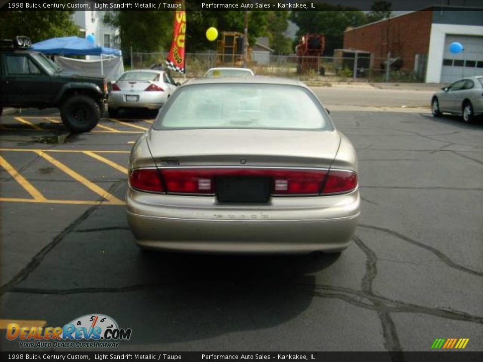 1998 Buick Century Custom Light Sandrift Metallic / Taupe Photo #5