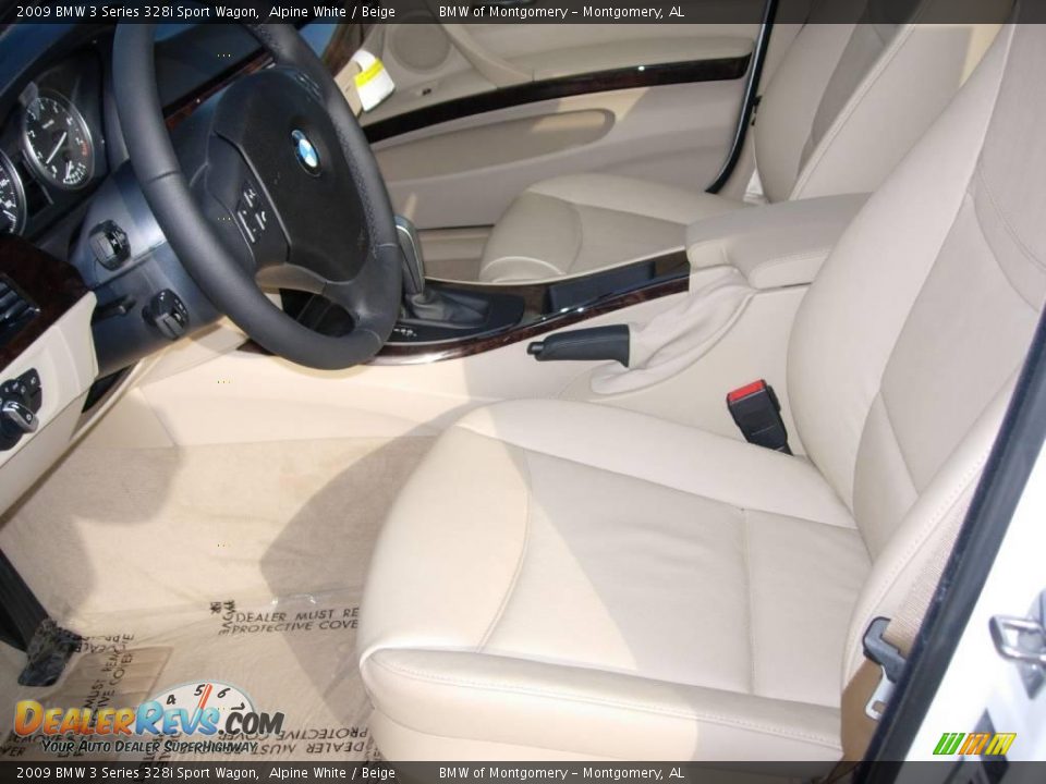2009 BMW 3 Series 328i Sport Wagon Alpine White / Beige Photo #16
