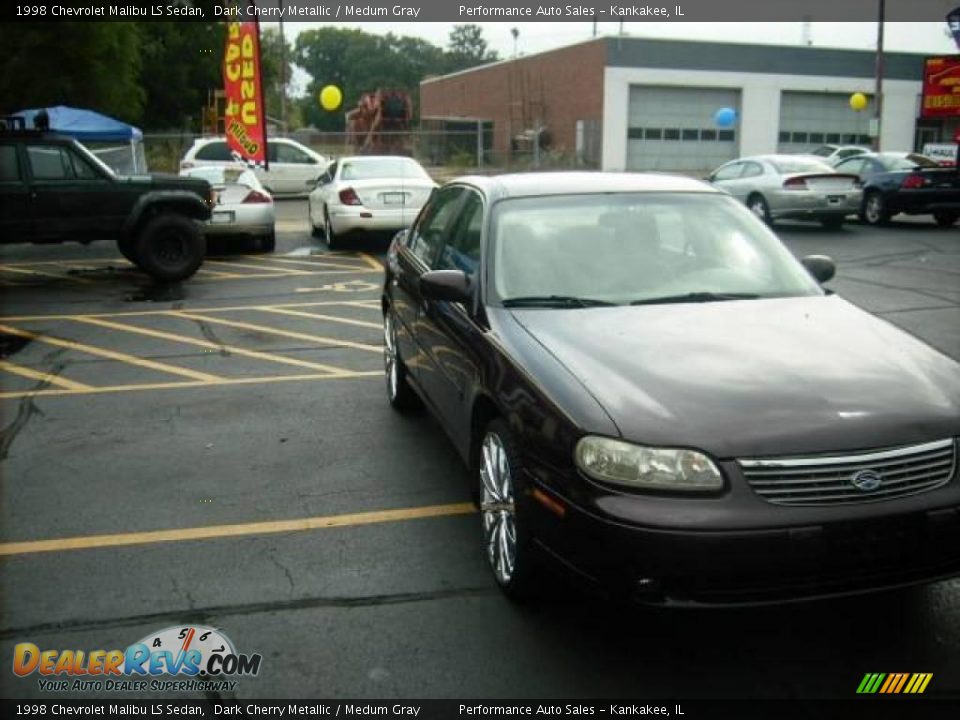 1998 Chevrolet Malibu LS Sedan Dark Cherry Metallic / Medum Gray Photo #2
