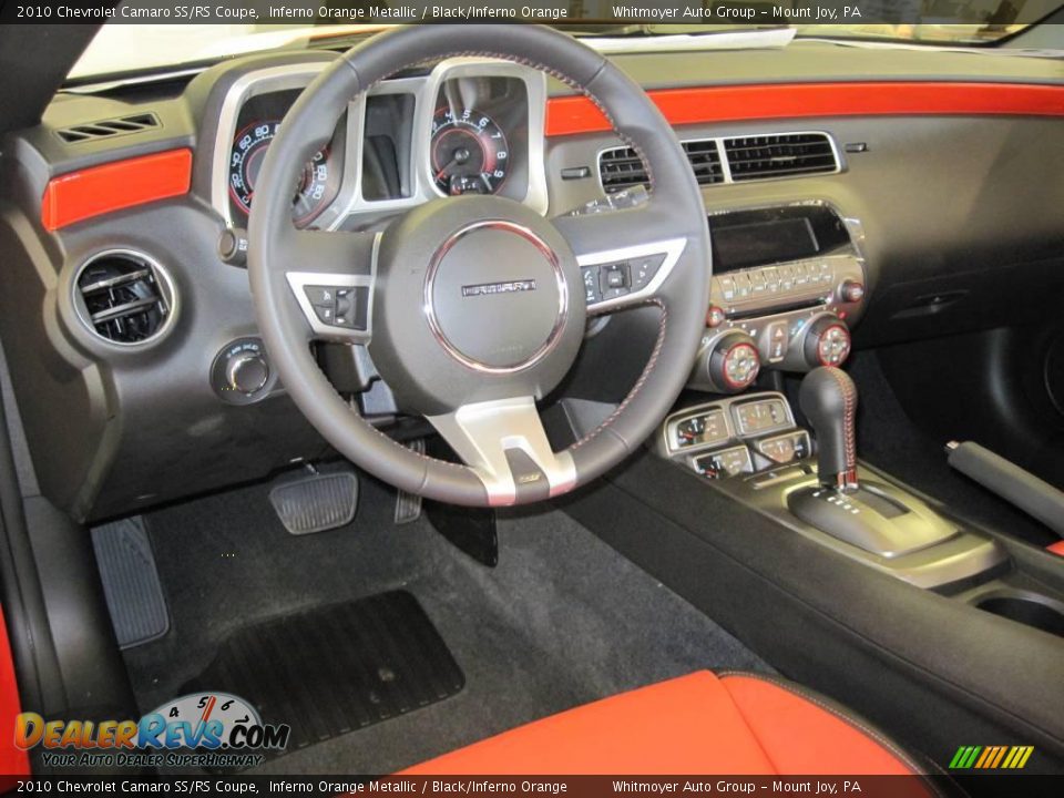 2010 Chevrolet Camaro SS/RS Coupe Inferno Orange Metallic / Black/Inferno Orange Photo #11