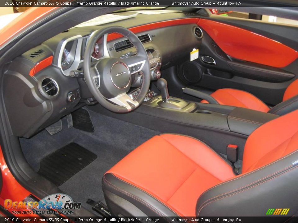 2010 Chevrolet Camaro SS/RS Coupe Inferno Orange Metallic / Black/Inferno Orange Photo #23