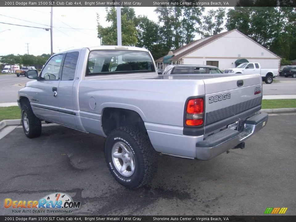 2001 Dodge Ram 1500 SLT Club Cab 4x4 Bright Silver Metallic / Mist Gray Photo #5