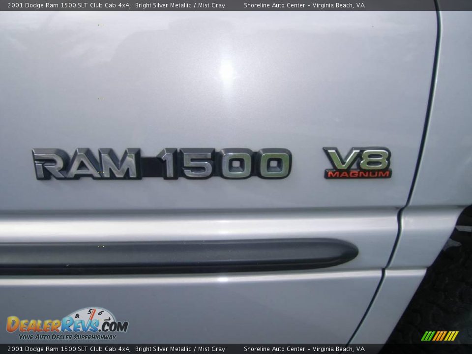 2001 Dodge Ram 1500 SLT Club Cab 4x4 Bright Silver Metallic / Mist Gray Photo #11