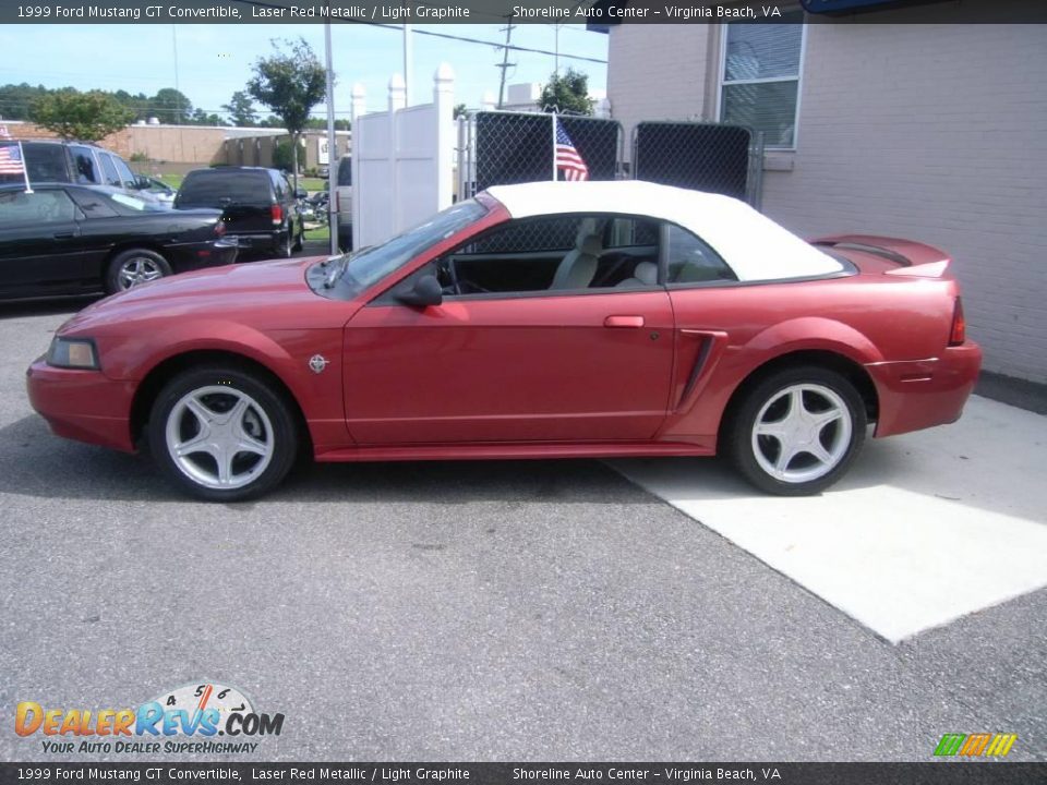 1999 Ford Mustang GT Convertible Laser Red Metallic / Light Graphite Photo #3