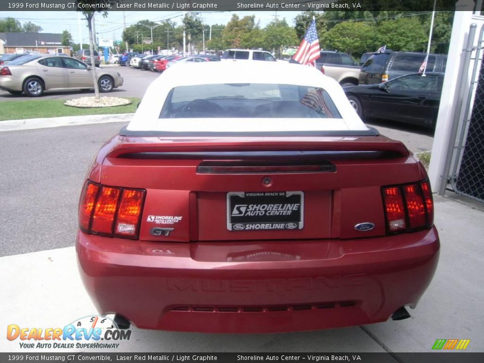 1999 Ford Mustang GT Convertible Laser Red Metallic / Light Graphite Photo #5