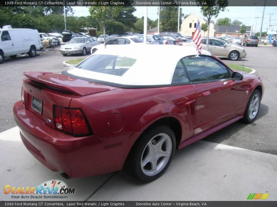 1999 Ford Mustang GT Convertible Laser Red Metallic / Light Graphite Photo #6