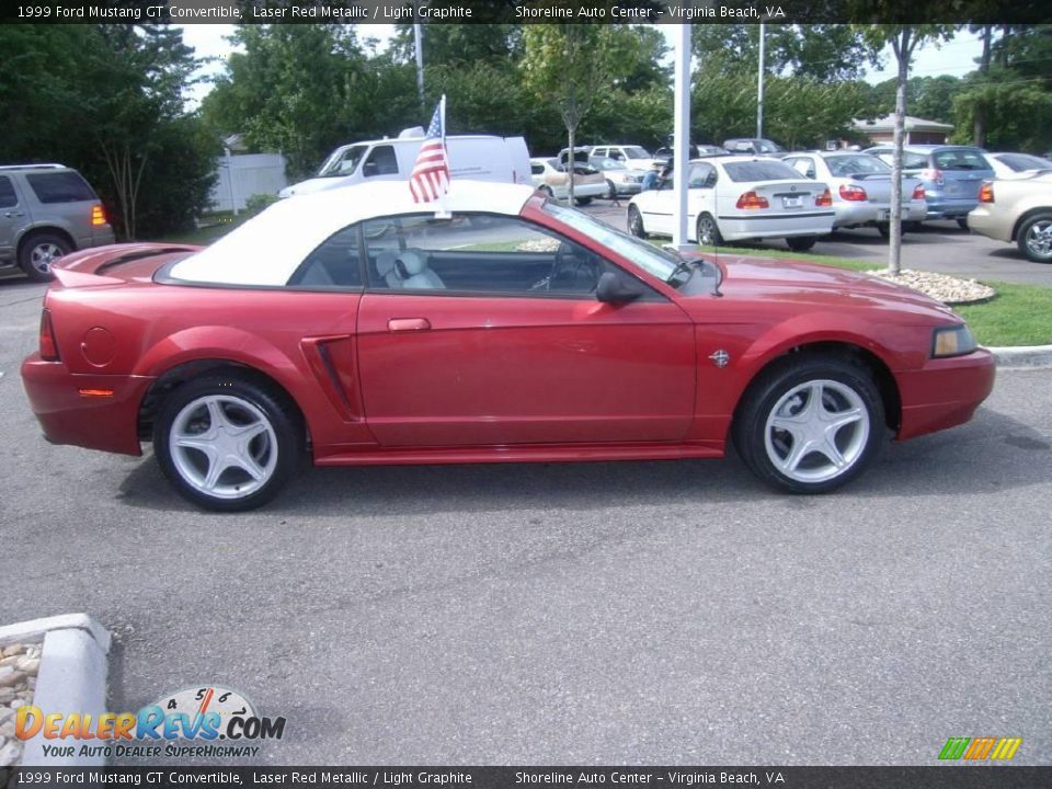 1999 Ford Mustang GT Convertible Laser Red Metallic / Light Graphite Photo #7