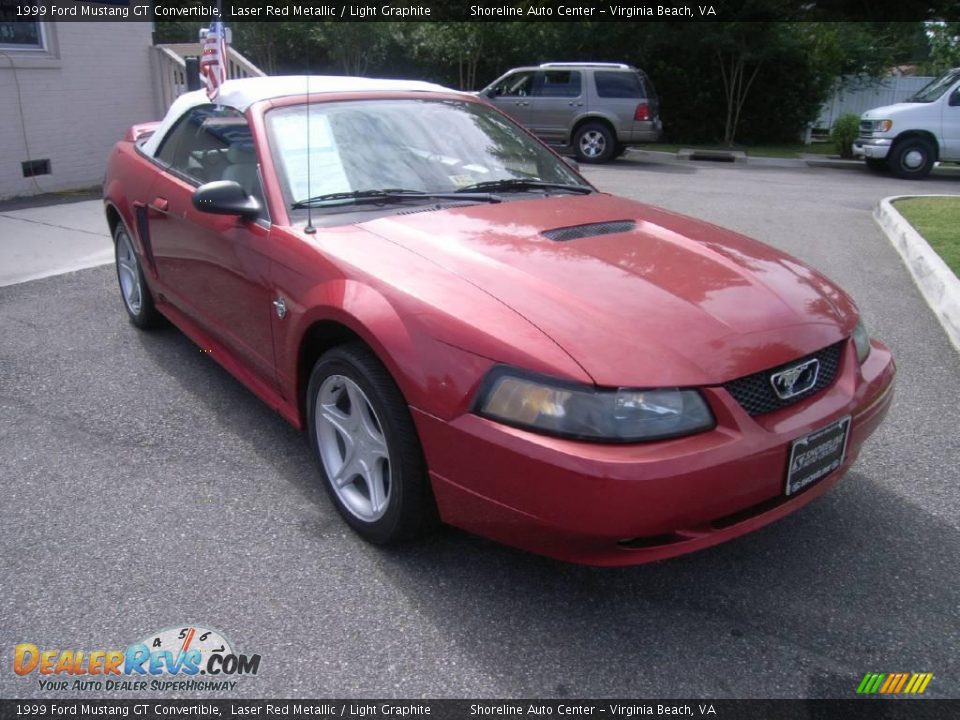 1999 Ford Mustang GT Convertible Laser Red Metallic / Light Graphite Photo #8