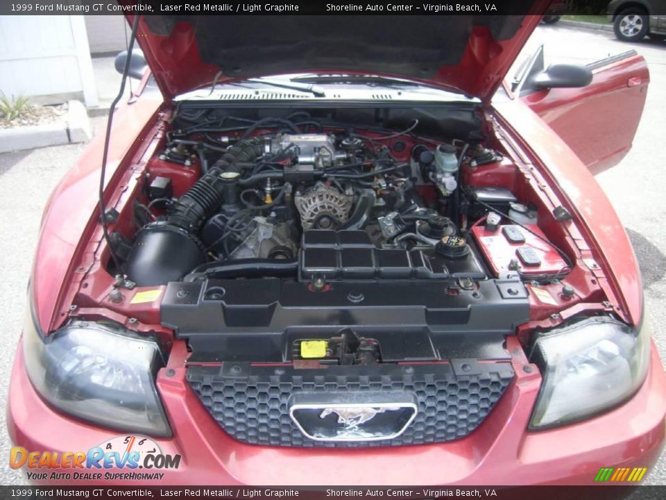 1999 Ford Mustang GT Convertible Laser Red Metallic / Light Graphite Photo #11