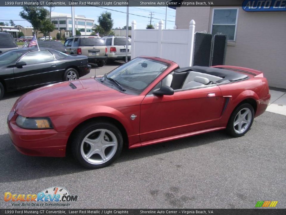 1999 Ford Mustang GT Convertible Laser Red Metallic / Light Graphite Photo #15