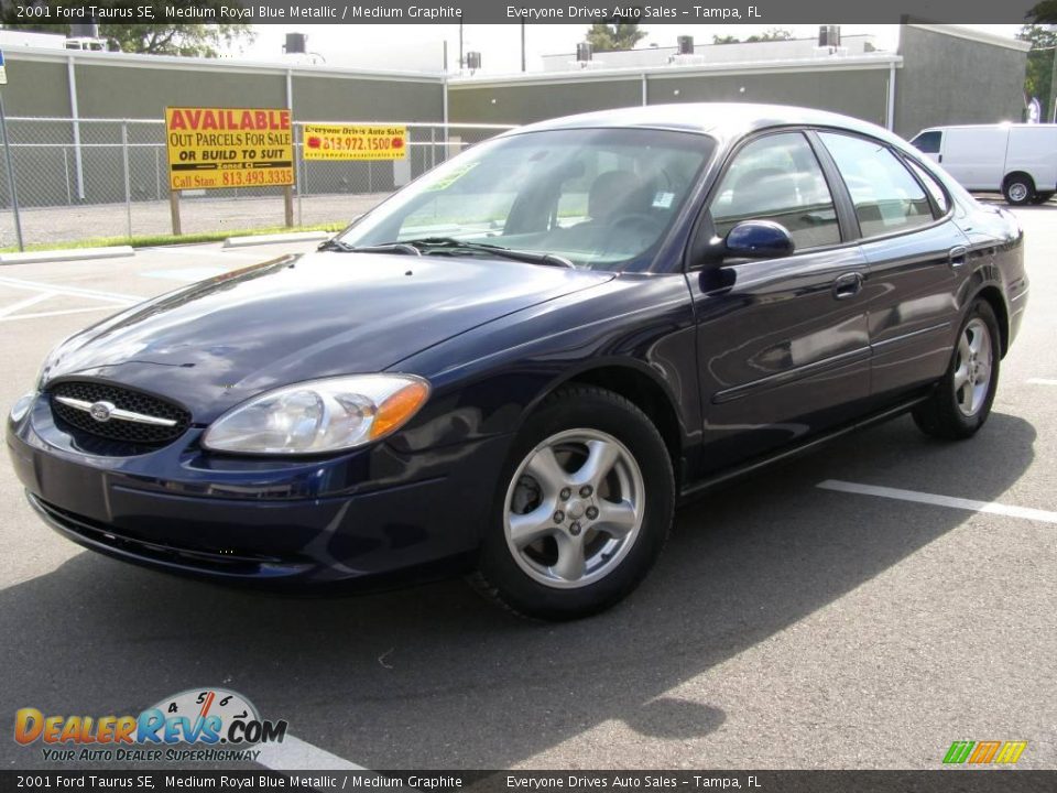 2001 Ford Taurus SE Medium Royal Blue Metallic / Medium Graphite Photo #3