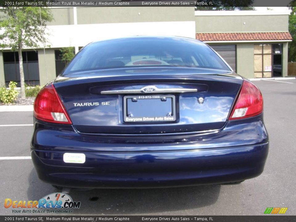 2001 Ford Taurus SE Medium Royal Blue Metallic / Medium Graphite Photo #4