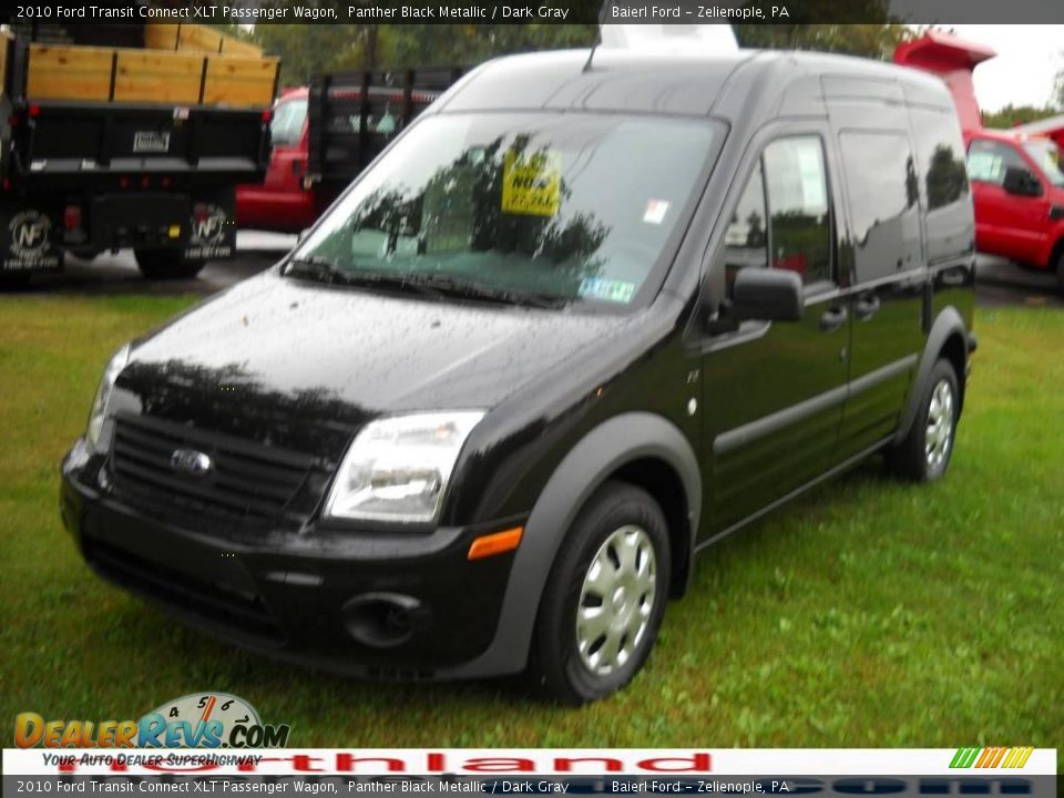 2010 Ford Transit Connect XLT Passenger Wagon Panther Black Metallic / Dark Gray Photo #2