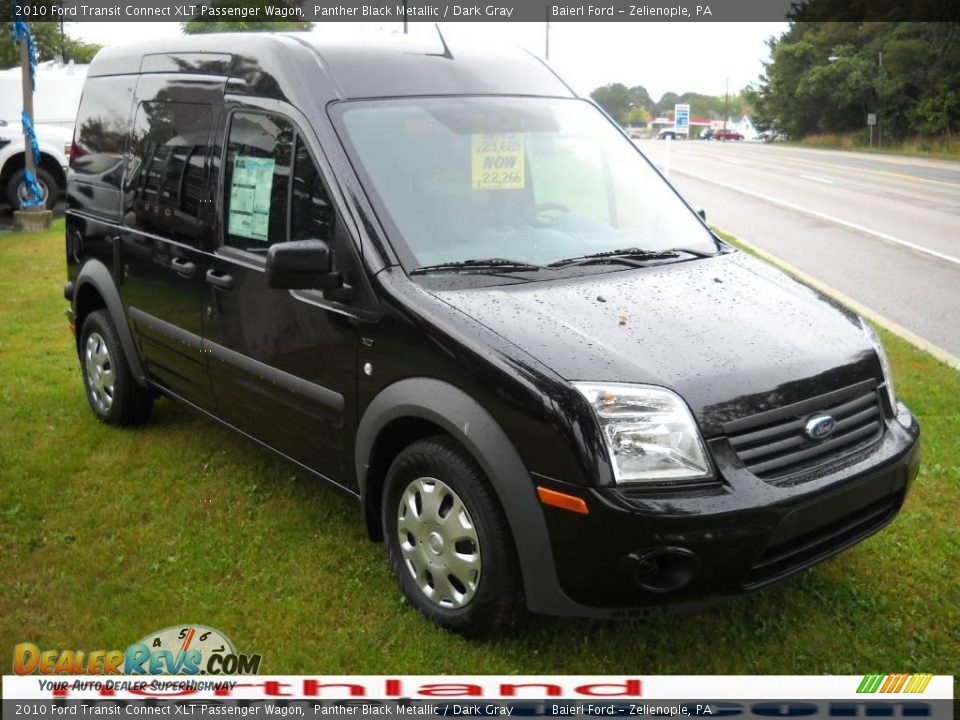 2010 Ford Transit Connect XLT Passenger Wagon Panther Black Metallic / Dark Gray Photo #4